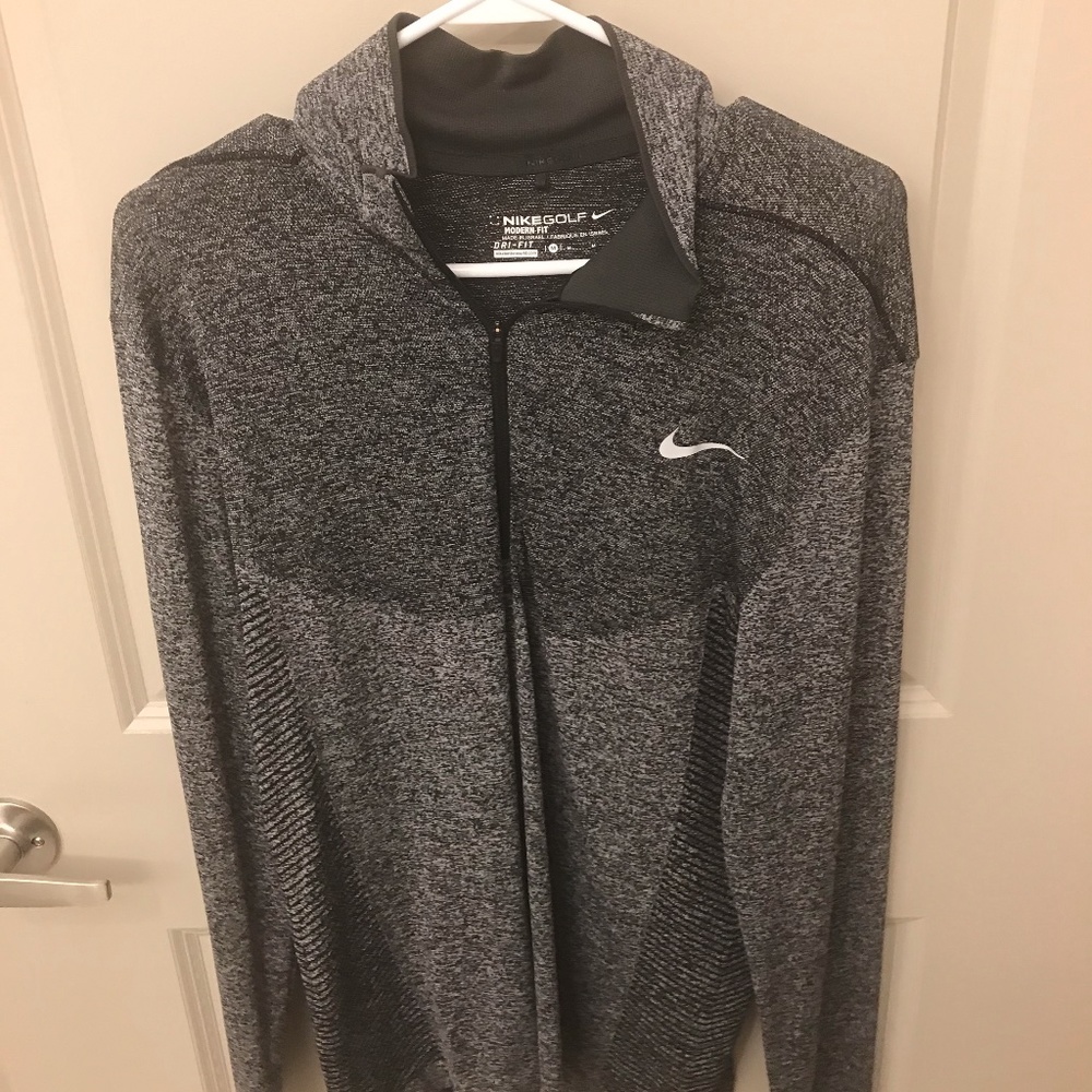 Nike Golf Black/Grey DriFit 1/4 Zip Jacket Size M